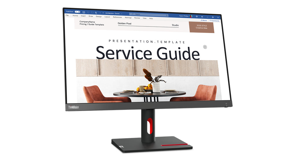 Monitor Lenovo S24I-30 - Pantalla 23.8 Pulgadas (1920x1080), HDMI, VGA, Garantía 3 años con fabricante.