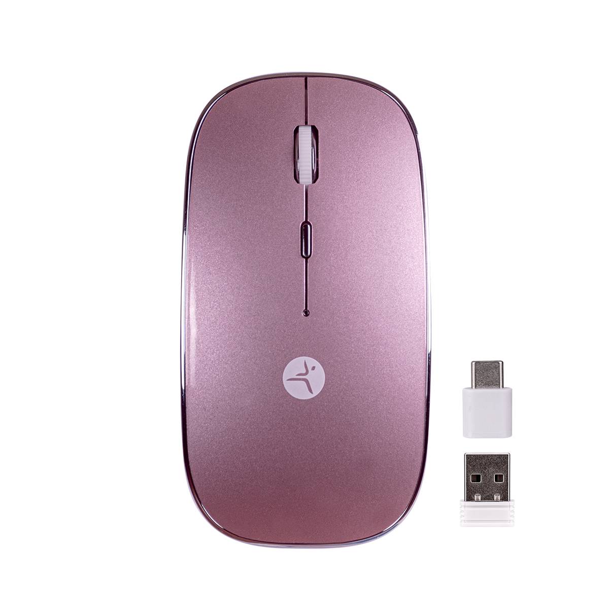 Mouse SLIVE recargable rosa con nano receptor tipoC y USB A - mousepad incluido, TECHZONE, TZACMOI27, DPI:1000, 1200, 1600