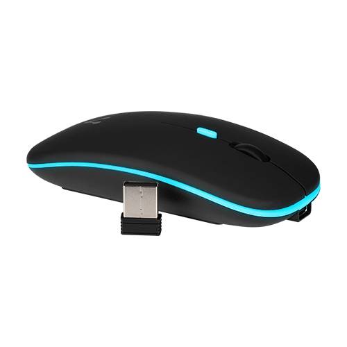 MOUSE VORAGO MO-307 INALAMBRICO HASTA 1600 DPI RECARGABLE TIPO C NEGRO RGB -
