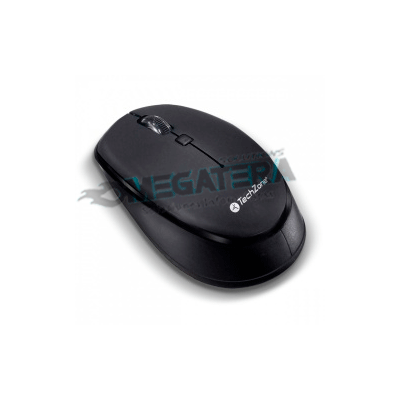 MOUSE INALAMBRICO, TECHZONE, OPTICO, ERGONOMICO, COLOR NEGRO