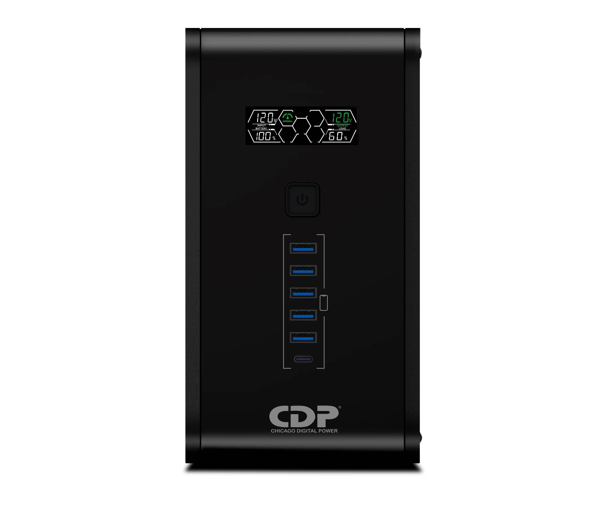 No-Break CDP R-SMART1210 1200VA/720W UPS Interactiva AVR 10 Salidas - 560 Joules, Proteccion RJ45, LCD, software 120 Vac