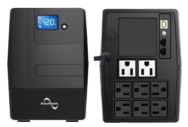 No Break DATASHIELD KS-1000 LCD - 1000 VA, 600 W, 6 h, Negro, Hogar y Oficina