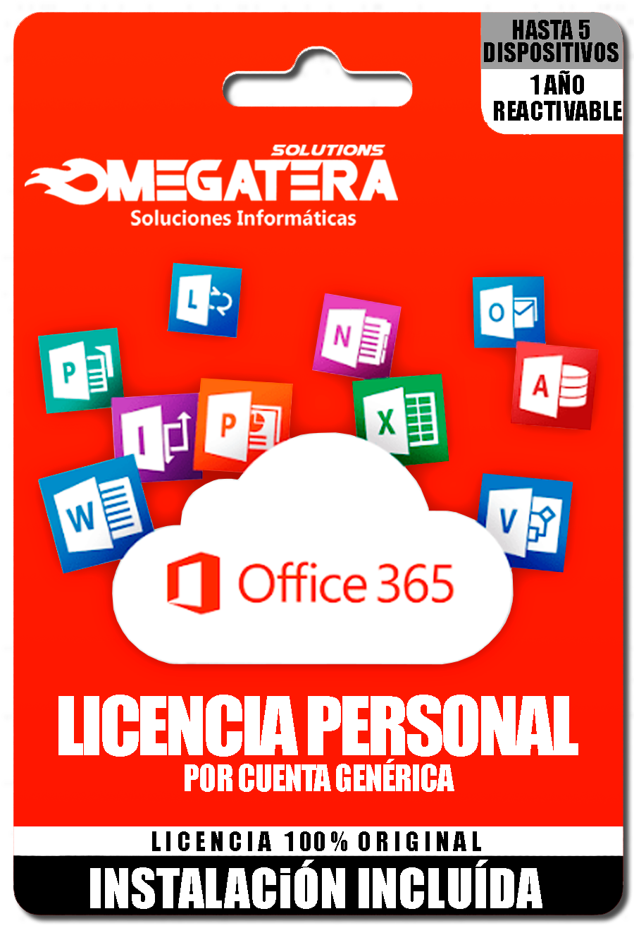 OFFICE 365 LICENCIA PERSONAL POR CUENTA GENÉRICA - 1 AÑO - REACTIVABLE