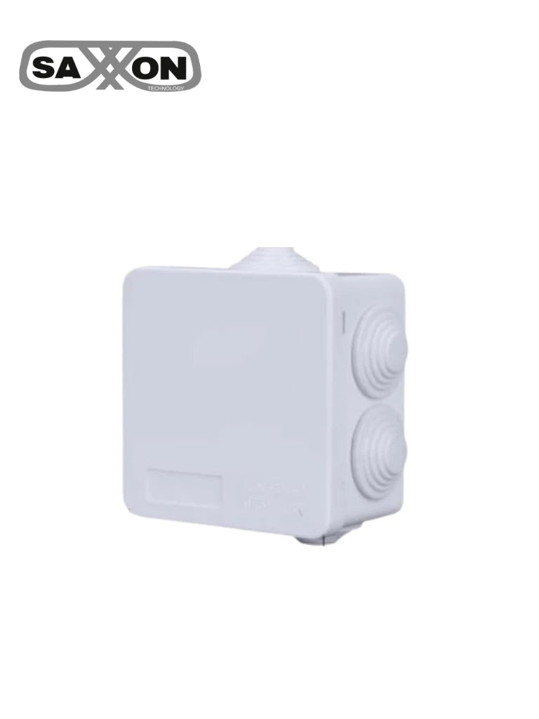 SAXXON PB085 - Caja de conexiones con 7 entradas / PVC libre de halógenos / Compatible con cámaras Bullet / Domo / Dimensiones 85 x 85 x 50 mm (Ancho x Alto x Fondo) / IP55