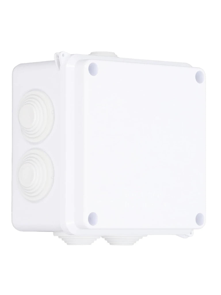 SAXXON PB100 - Caja de conexiones con 7 entradas / PVC libre de halógenos / Compatible con cámaras Bullet / Domo / Dimensiones 100 x 100 x 70 mm (Ancho x Alto x Fondo) / IP55