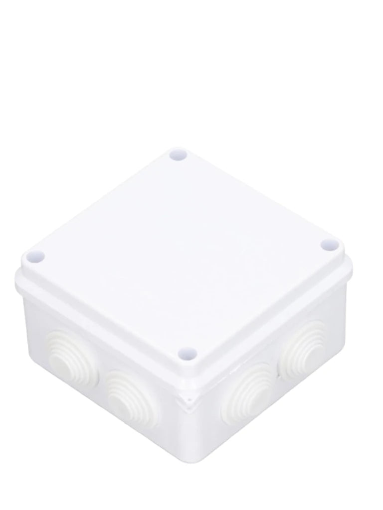 SAXXON PB100 - Caja de conexiones con 7 entradas / PVC libre de halógenos / Compatible con cámaras Bullet / Domo / Dimensiones 100 x 100 x 70 mm (Ancho x Alto x Fondo) / IP55