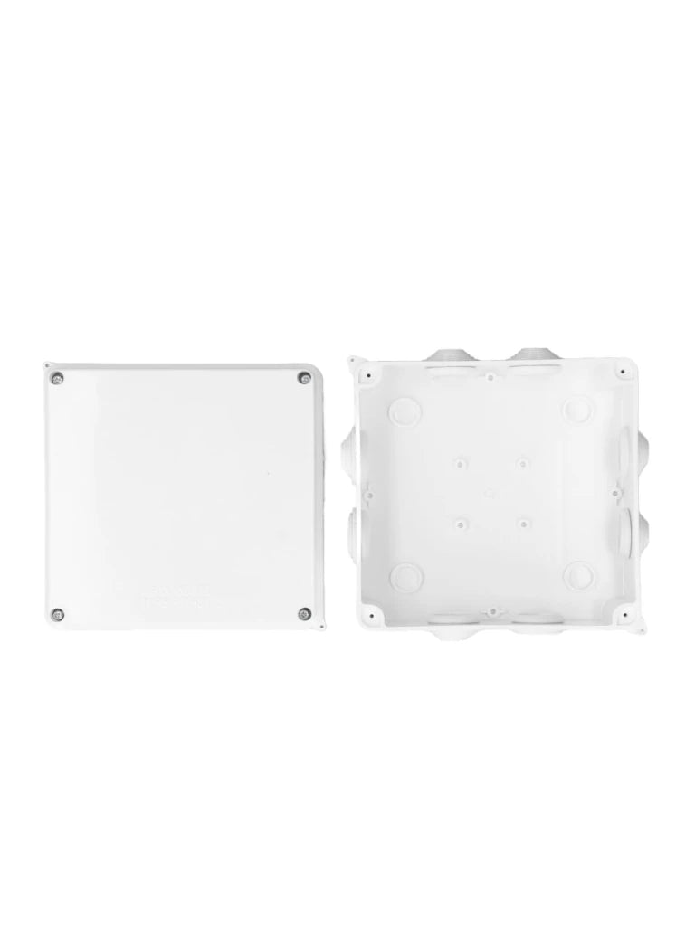 SAXXON PB150 - Caja de conexiones con 8 entradas / PVC libre de halógenos / Compatible con cámaras Bullet / Domo / Dimensiones 150 x 150 x 70 mm (Ancho x Alto x Fondo) / IP55