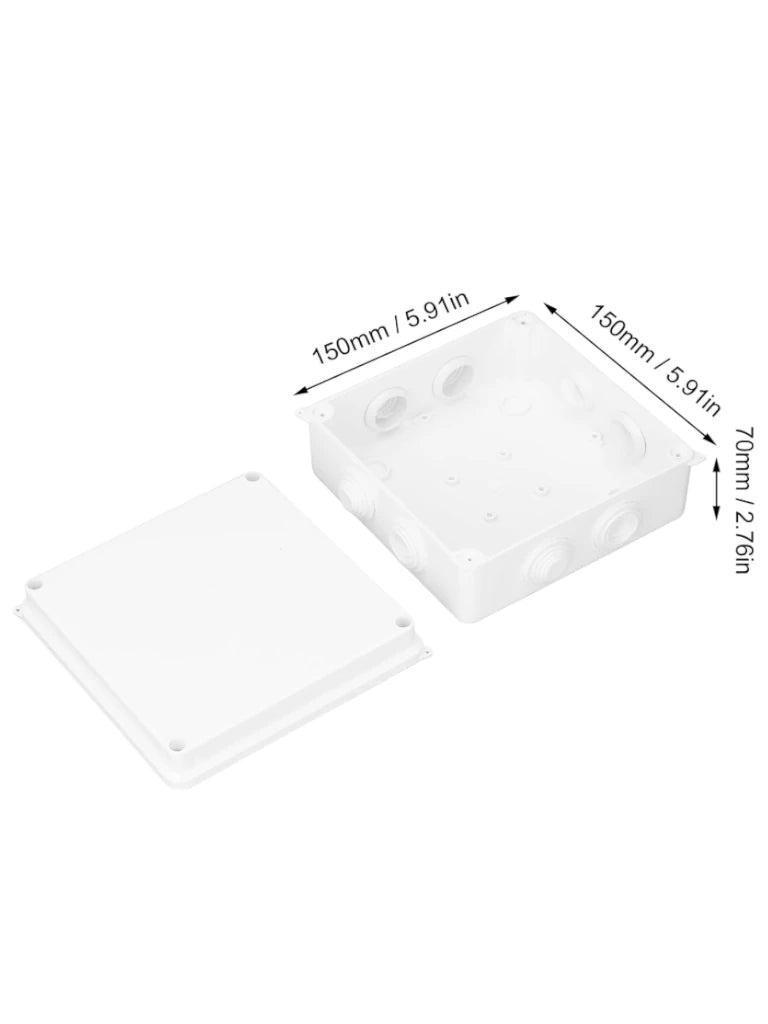 SAXXON PB150 - Caja de conexiones con 8 entradas / PVC libre de halógenos / Compatible con cámaras Bullet / Domo / Dimensiones 150 x 150 x 70 mm (Ancho x Alto x Fondo) / IP55