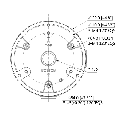 DAHUA PFA137 - Caja de conexiones compatible con series / T3A /  HDW8 /  HDW7 / H dBW4 / SD22 / D3A / H dBW6