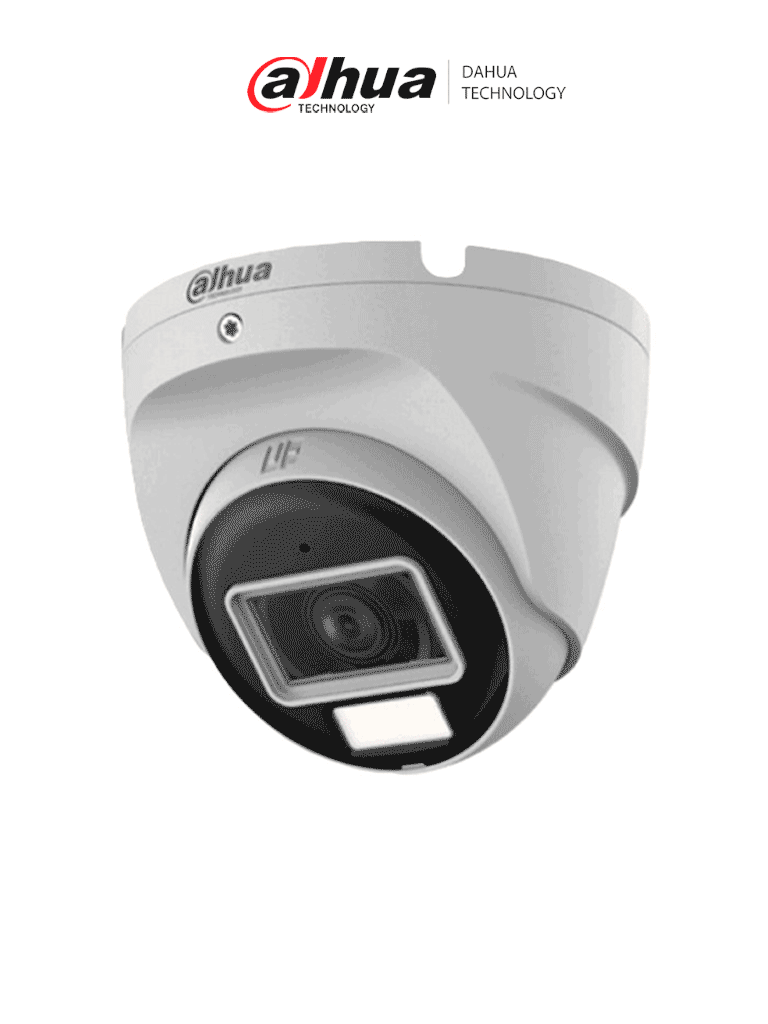 DAHUA HAC-T2A21N-U-IL-A- Cámara Domo de 2 MP Serie Cooper/ Lente de 2.8 mm con Apertura Hasta 100°/ Iluminación Inteligente Hasta 30Mts con IR + 20Mts Luz Calida/ Con Micrófono Incorporado/ Para Exterior IP67/ Metal