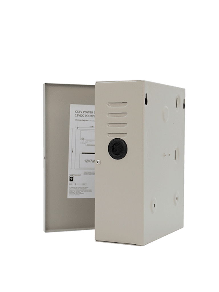 SAXXON SX10A9CHB - Fuente de Poder Profesional 12 VCD / 10 Amperes / 9 Canales / 1.1 Amperes por Canal / Compatible con Bateria de Respaldo ( No incluida ) / Protección contra Sobrecargas / #TVCSAX