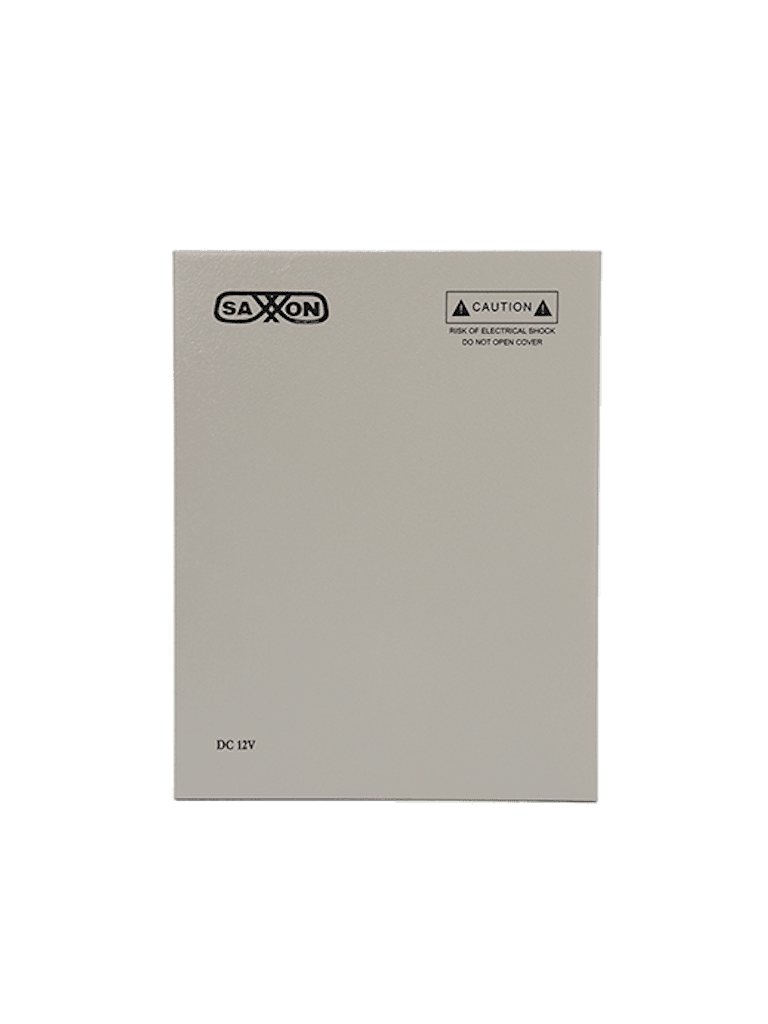 SAXXON SX10A9CHB - Fuente de Poder Profesional 12 VCD / 10 Amperes / 9 Canales / 1.1 Amperes por Canal / Compatible con Bateria de Respaldo ( No incluida ) / Protección contra Sobrecargas / #TVCSAX