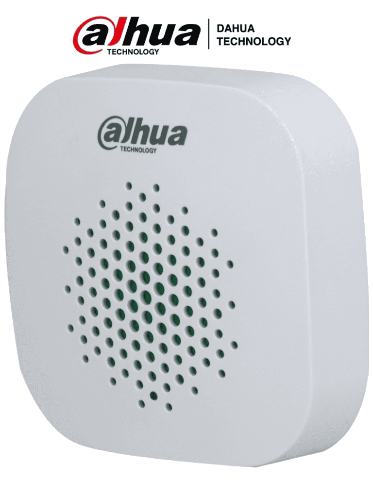 DAHUA DHI-ARA12-W2 -Sirena Inalámbrica Interior / 85 dB +- 3 / 3 Niveles de Volumen / Led Indicador / Alarma de Batería Baja / Medición de Temperatura / Función de Salto de Frecuencia /