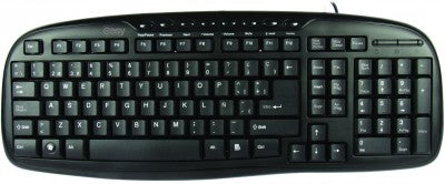 Teclado Multimedia PERFECT CHOICE - USB, Negro, Alámbrico