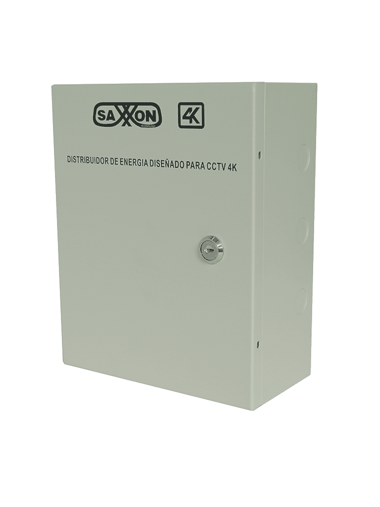 SAXXON PSU1213D8H- Fuente de Poder Profesional de 11 a 15 vcd/ 13 Amperes/ Para 8 Camaras Hasta 4k/ 1.6 Amperes por Canal/  Protección contra Sobrecargas/ Filtro de Ruido por Canal/ Uso rudo/