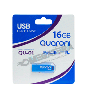 MEMORIA USB, QUARONI, 16GB, 2.0, COLOR AZUL