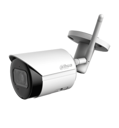 DAHUA IPC-HFW1430DS-SAW - Camara IP Bullet Wifi de 4 Megapixeles/ Lente de 2.8mm/ 90 Grados de Apertura/ H.265+/ IR de 30 Metros/ Microfono Integrado/ Ranura para MicroSD/ Metalica/ IP67/ DWDR/ Videoanaliticos con SMD/ #MCI2 #IPMC