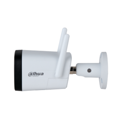 DAHUA IPC-HFW1230DT-STW - Cámara IP Bullet Wifi de 2 Megapixeles/ Lente de 2.8 mm/ 100 Grados de Apertura/ IR de 30 Metros/ H.265/ Microfono y Altavoz Integrados/ Ranura MicroSD/ IP67/ Detección de Movimiento #KitDahua #MDIP #IMD #MCI2 #WDA  #IPMC #SED