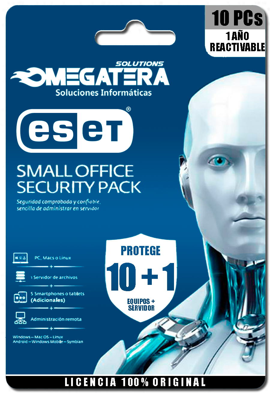 ANTIVIRUS ESET SMALL OFFICE SECURITY PACK, ESD, 1 AÑO, WINDOWS/MAC/LINUX/ANDROID/IOS - REACTIVABLE
